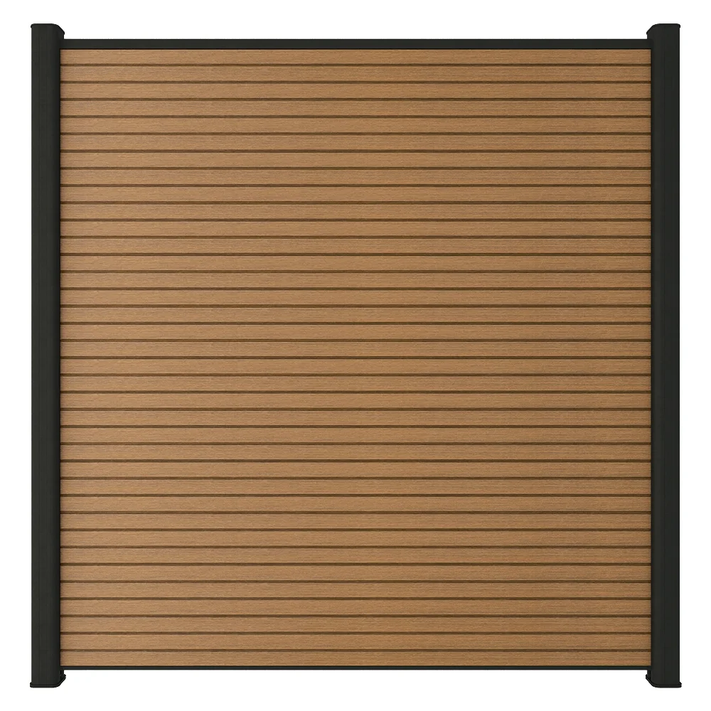 Compete-schutting-triple-190cm-sleufpaal-Teak-NewTechWood