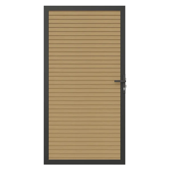 Deur NewTechWood Composiet | Aluminium frame | Horizontaal Triple | Red Cedar | 100 x 195 cm