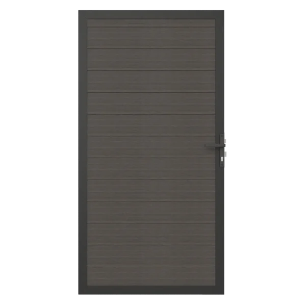 Deur NewTechWood Composiet | Aluminium frame | Horizontaal | Silver Gray | 100 x 195 cm