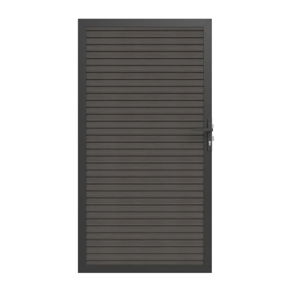 Deur NewTechWood Composiet | Aluminium frame | Horizontaal Triple | Silver Gray | 100 x 195 cm