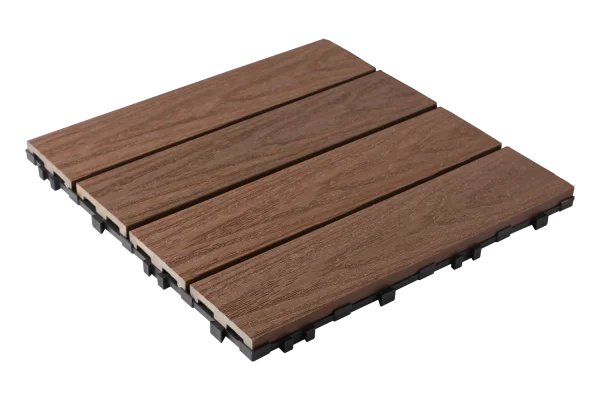 Vlondertegels NewTechWood Composiet Houtstructuur | Teak | 30 x 30 cm