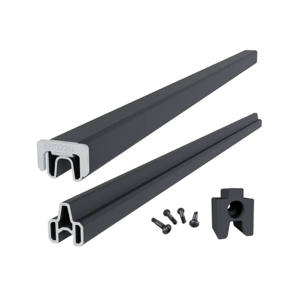 Frameset NewTechWood Aluminium t.b.v reguliere schuttingplanken | Zwart