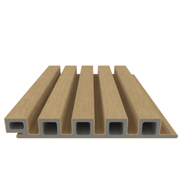 Sample | Wandbekleding NewTechWood Composiet Castellation 25 profiel | Red Cedar