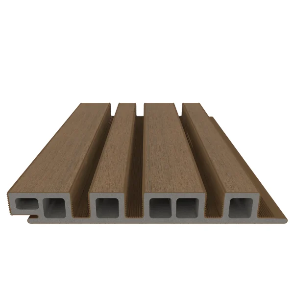 Sample | Wandbekleding NewTechWood Composiet Castellation 4325 profiel | Teak