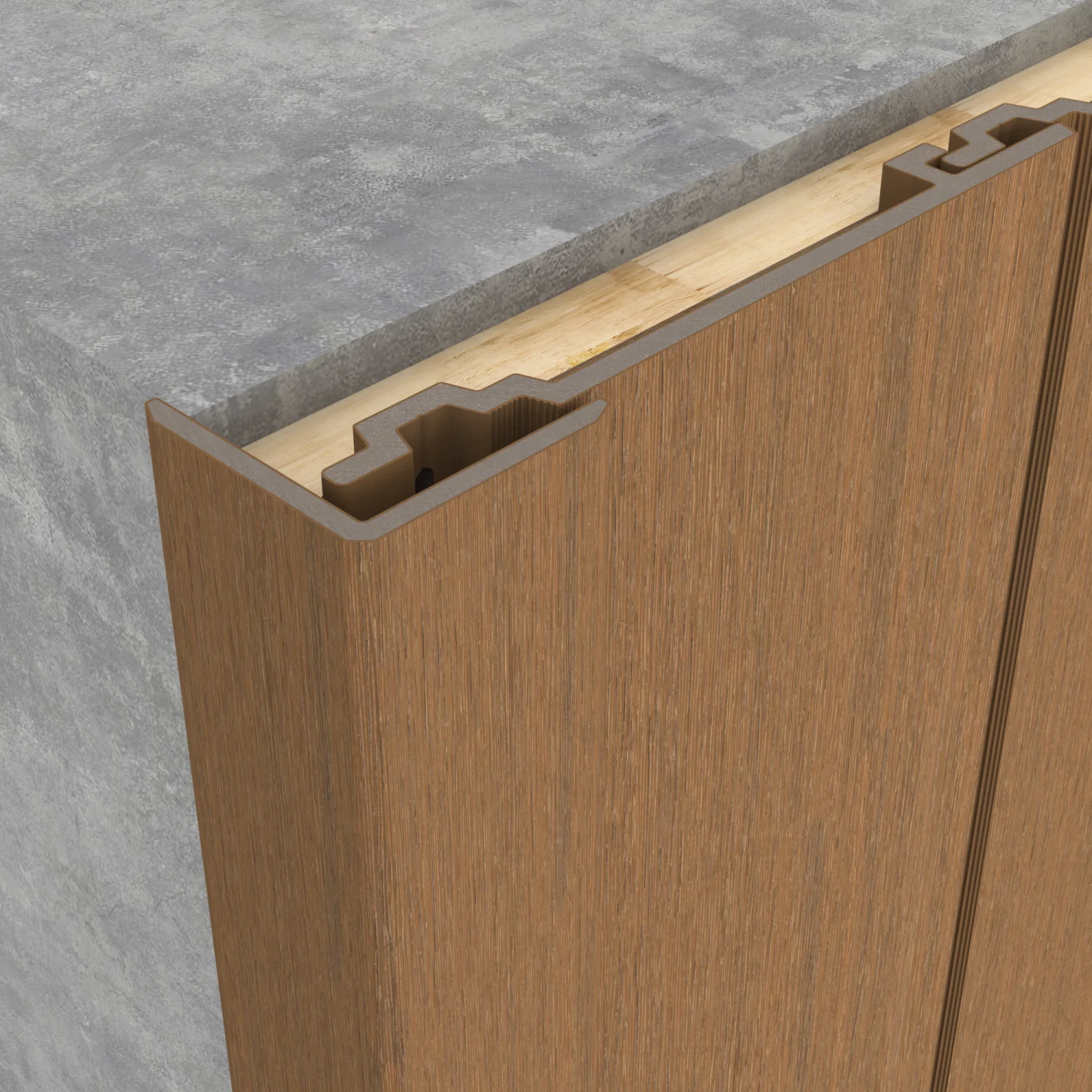 Hoekprofiel NewTechWood Composiet t.b.v. wandbekleding vlak | Teak - Afbeelding 7