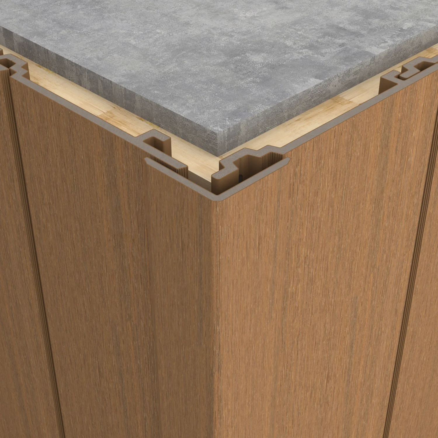 Hoekprofiel NewTechWood Composiet t.b.v. wandbekleding vlak | Teak - Afbeelding 6