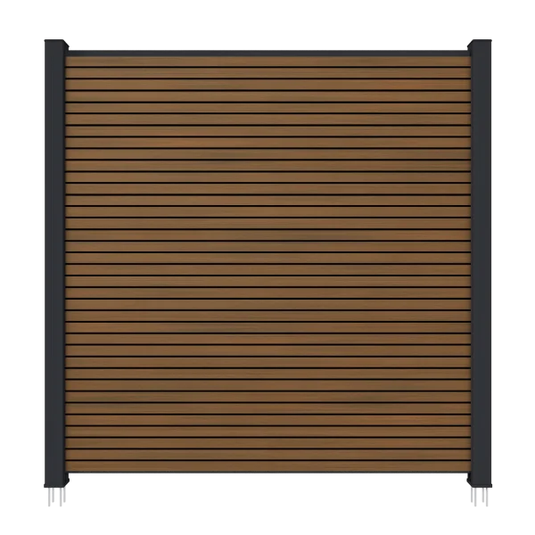 Schutting NewTechWood Composiet | Horizontaal Triple | Teak/Black | 180 x 180 cm
