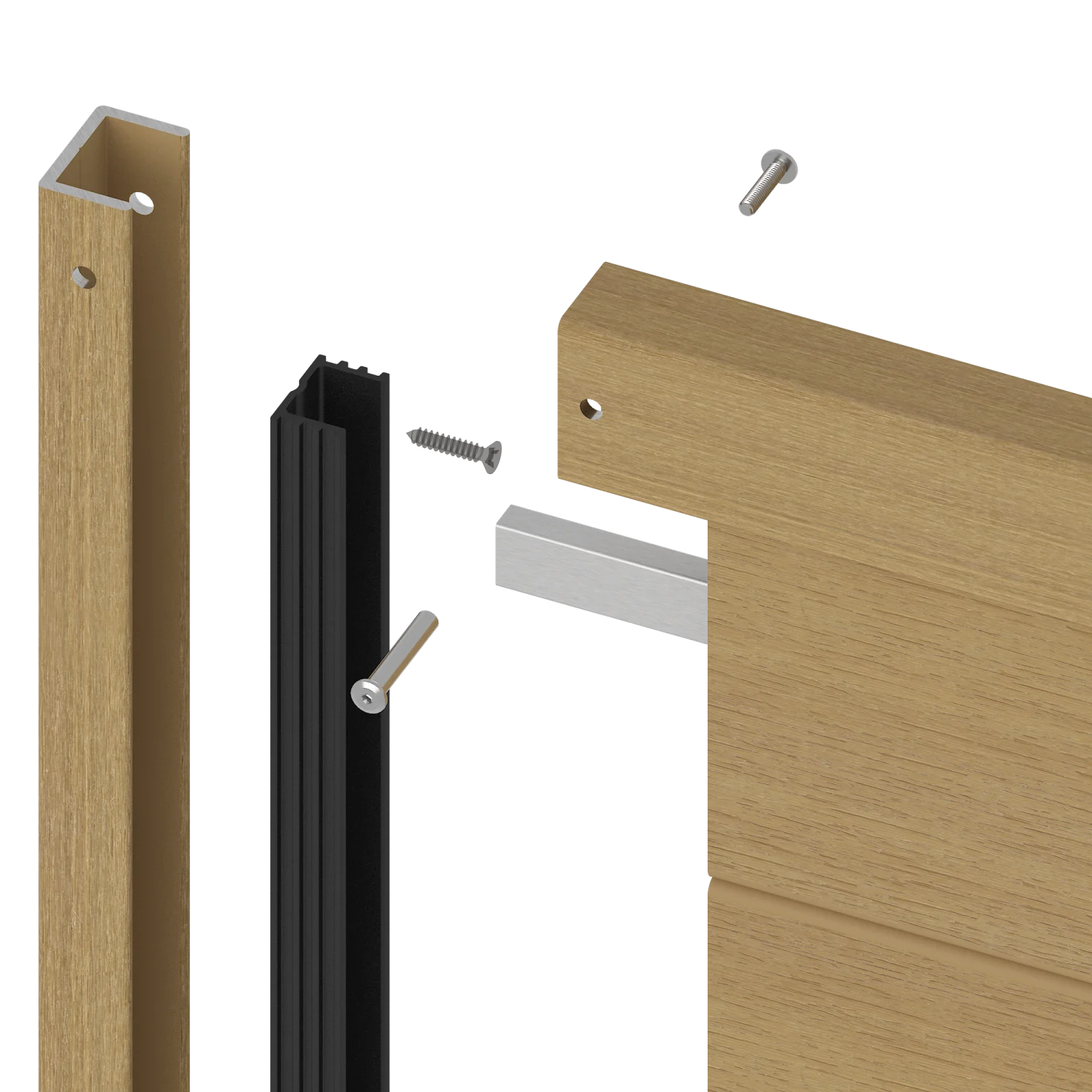 Frameset NewTechWood Aluminium t.b.v schutting i.c.m betonpalen | Red Cedar - Afbeelding 5