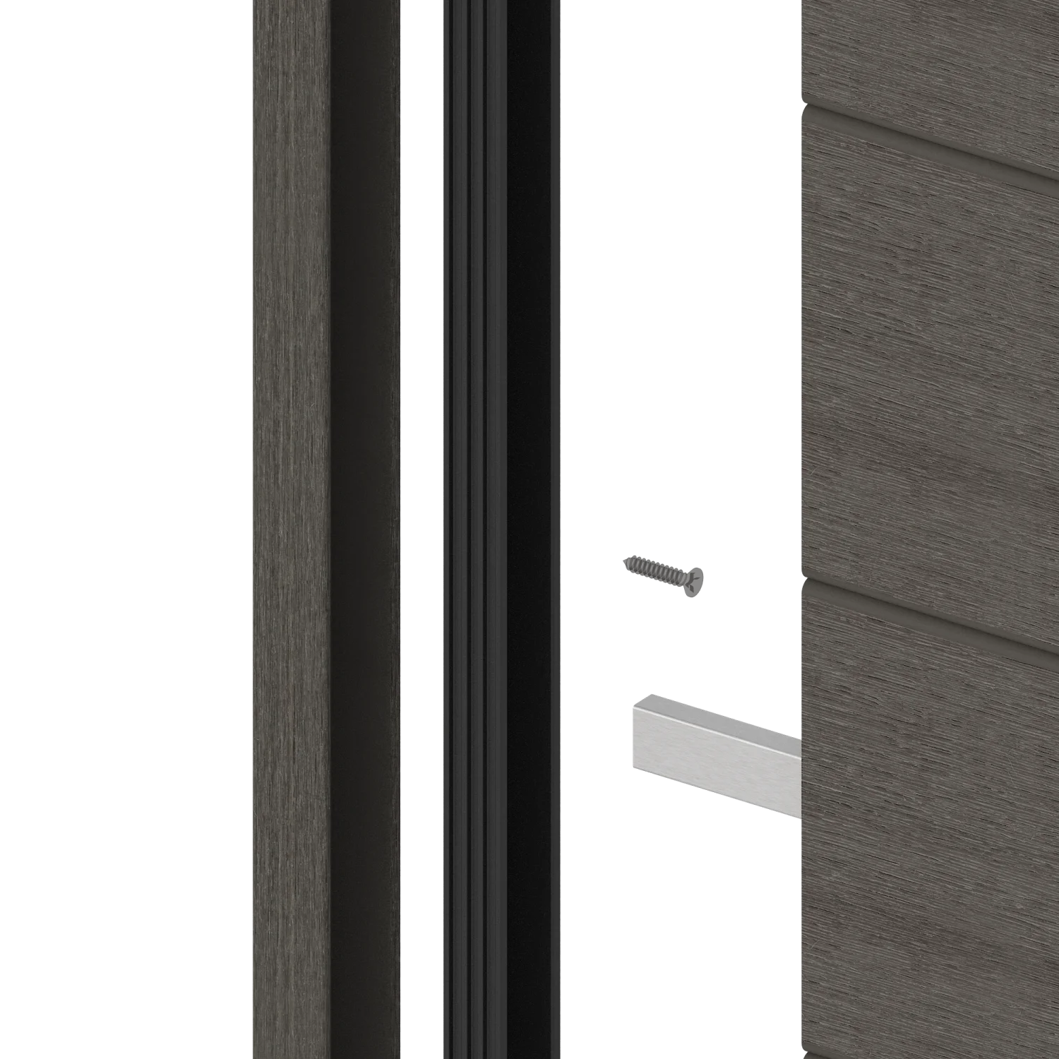 Frameset NewTechWood Aluminium t.b.v schutting i.c.m betonpalen | Silver Gray - Afbeelding 3