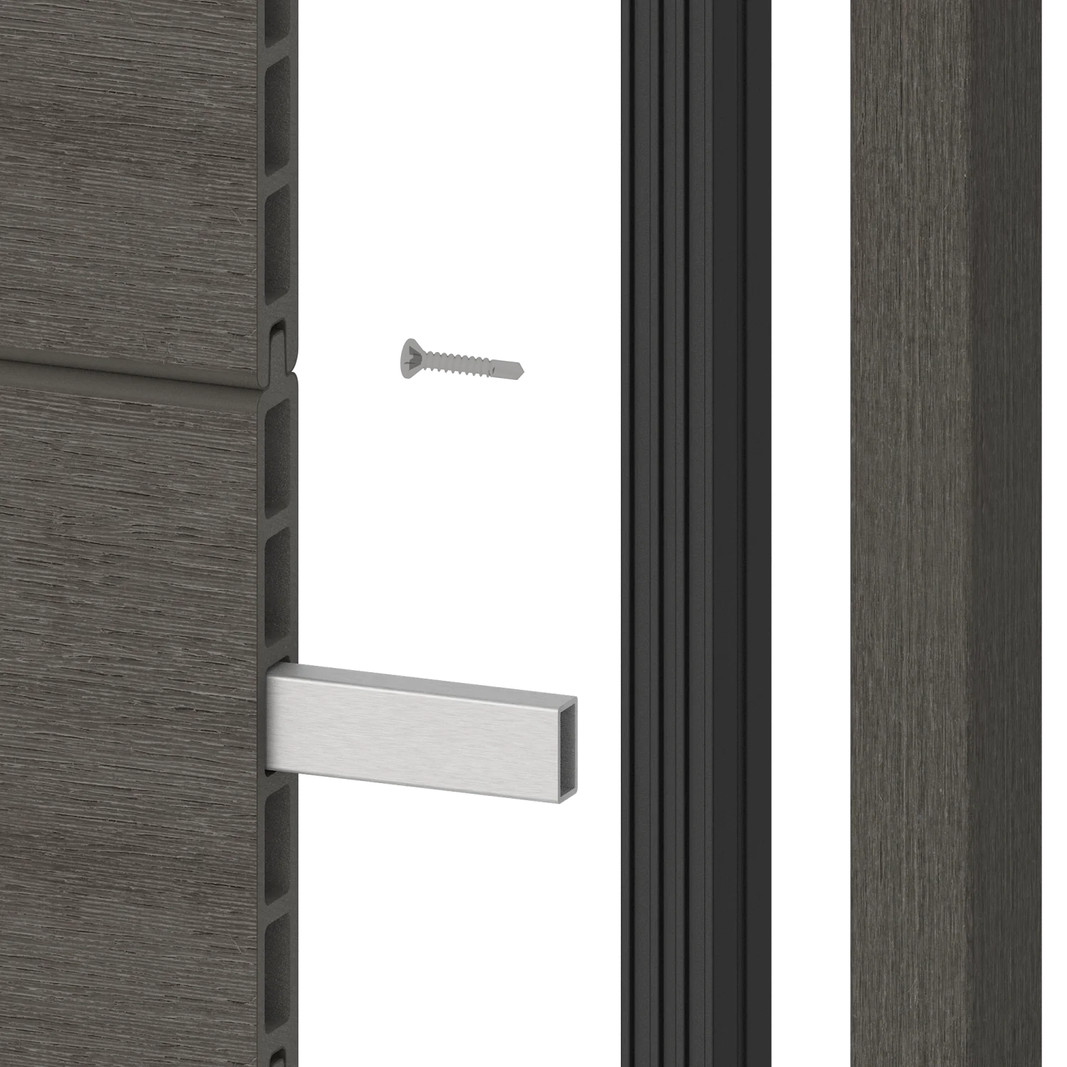 Frameset NewTechWood Aluminium t.b.v schutting i.c.m betonpalen | Silver Gray - Afbeelding 4