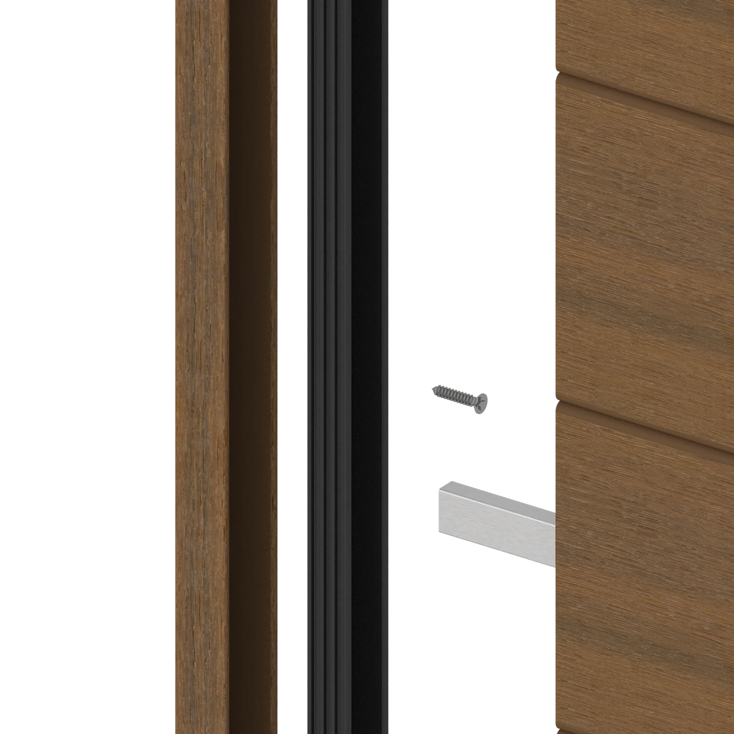 Frameset NewTechWood Aluminium t.b.v schutting i.c.m betonpalen | Teak - Afbeelding 3