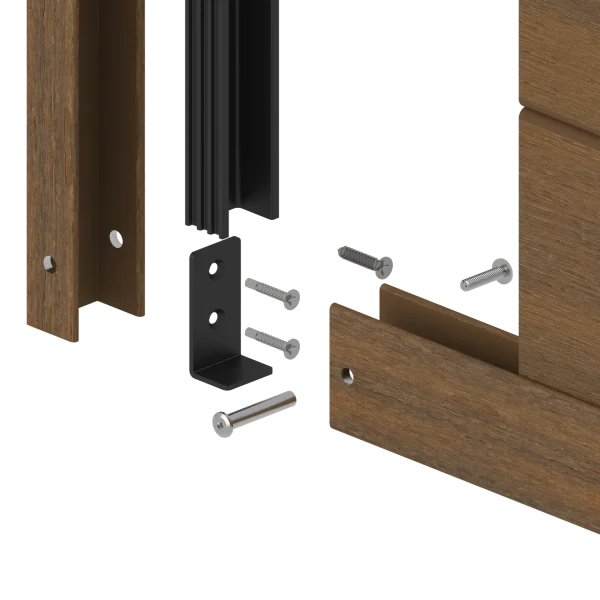 Frameset NewTechWood Aluminium t.b.v schutting i.c.m betonpalen | Teak