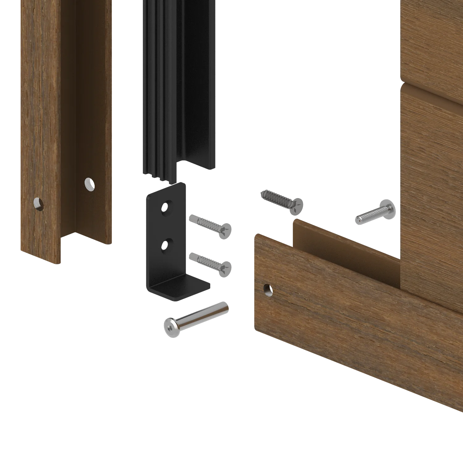 Frameset NewTechWood Aluminium t.b.v schutting i.c.m betonpalen | Teak