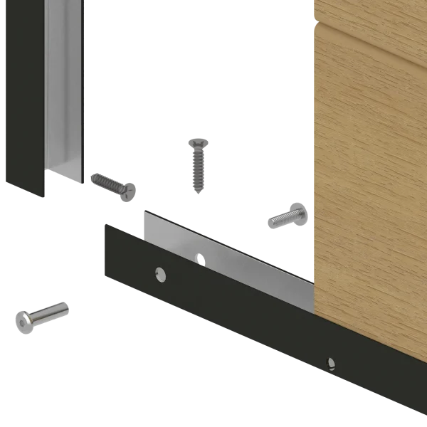 Frameset NewTechWood Aluminium t.b.v schutting i.c.m betonpalen | Zwart