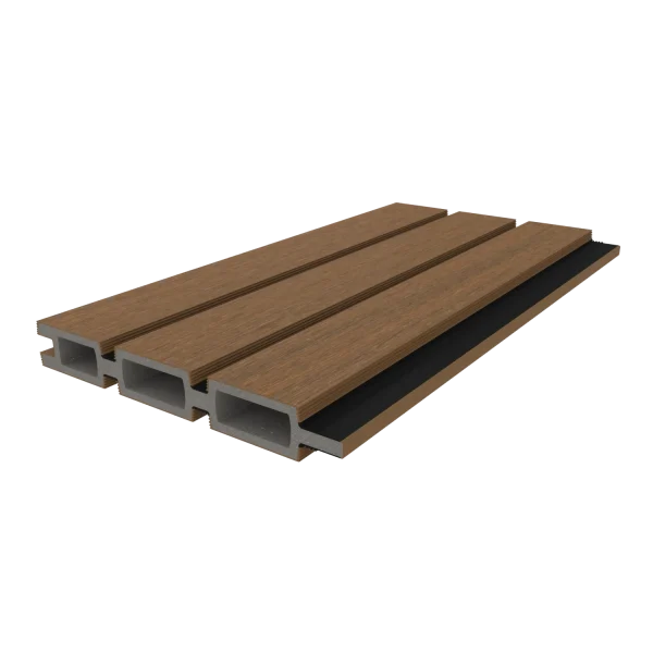 Schuttingplank NewTechWood Composiet Triple | Teak/Black | 2,1 x 16 x 180 cm