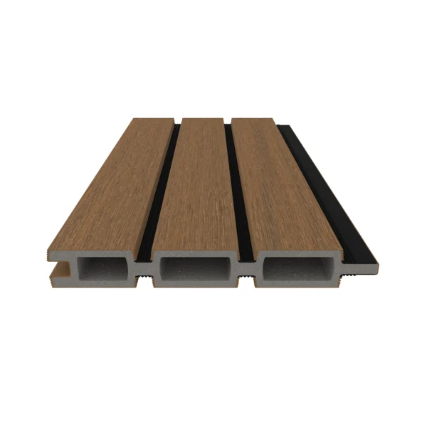 Sample | Schuttingplank NewTechWood Composiet Triple Teak/Black | 2,1 x 15 cm