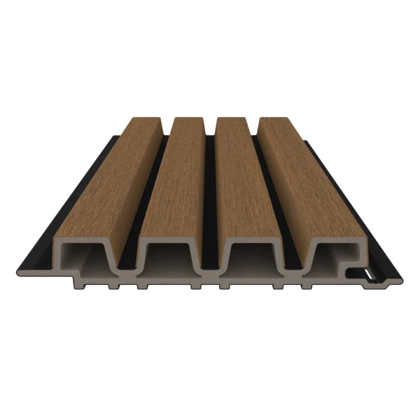Sample | Gevelbekleding NewTechWood Composiet Castellation PRO35 | Teak/Black