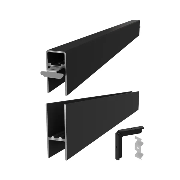 Frameset NewTechWood Aluminium t.b.v. verticale schermen | Zwart.