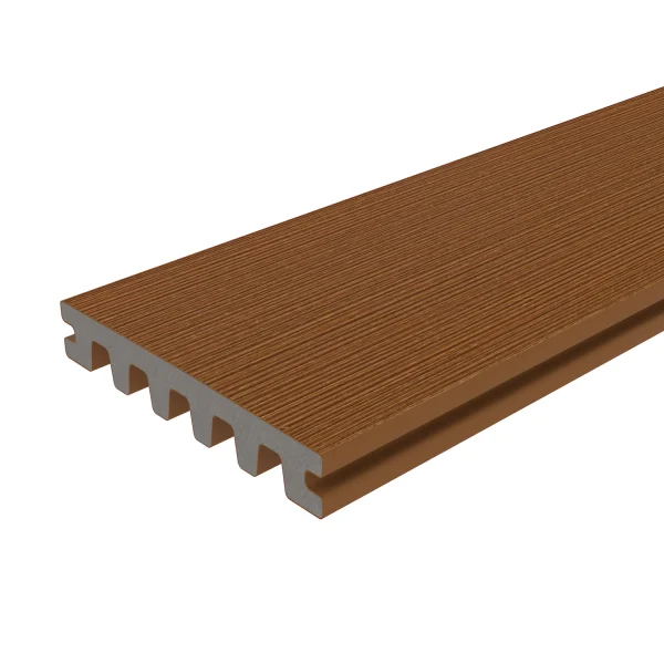 Vlonderplank NewTechWood Composiet Enkelzijdig | Teak | 13,8 cm